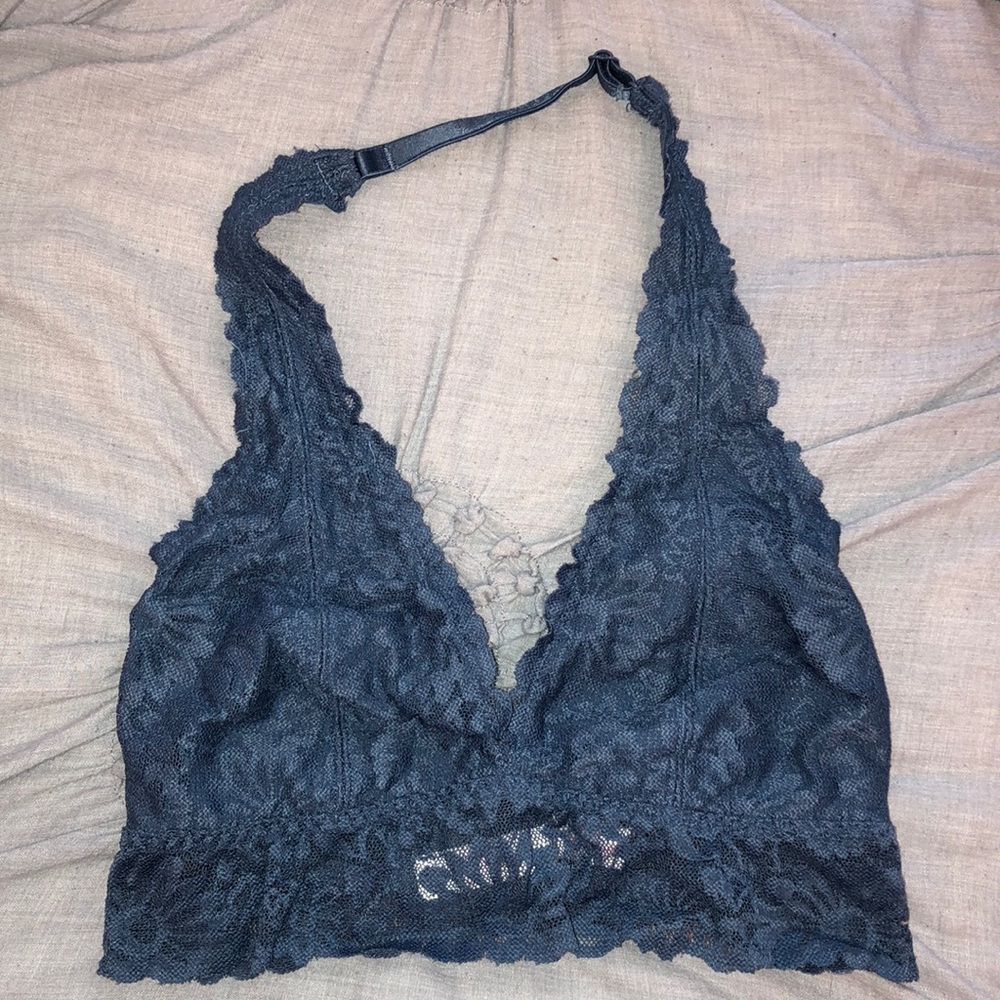 Blue halter bralette